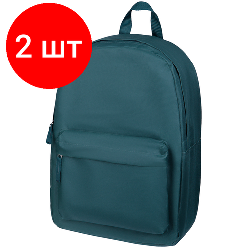 комплект 4 шт рюкзак artspace simple sport 38 21 16см 1 отделение 1 карман фиолет розовый Комплект 2 шт, Рюкзак ArtSpace Simple Street, 40*26*11см, 1 отделение, 1 карман, зеленый