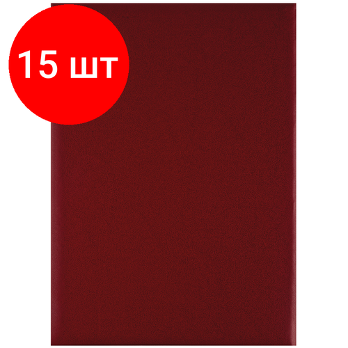 Комплект 15 шт, Папка адресная OfficeSpace, (без надписей), А4, бумвинил, бордовая, инд. упаковка папка адресная с юбилеем бордовая 225×310 мм танго