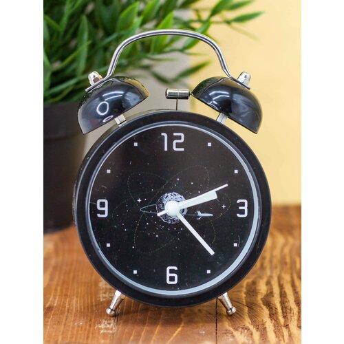 Часы настольные с будильником Cosmos black черный