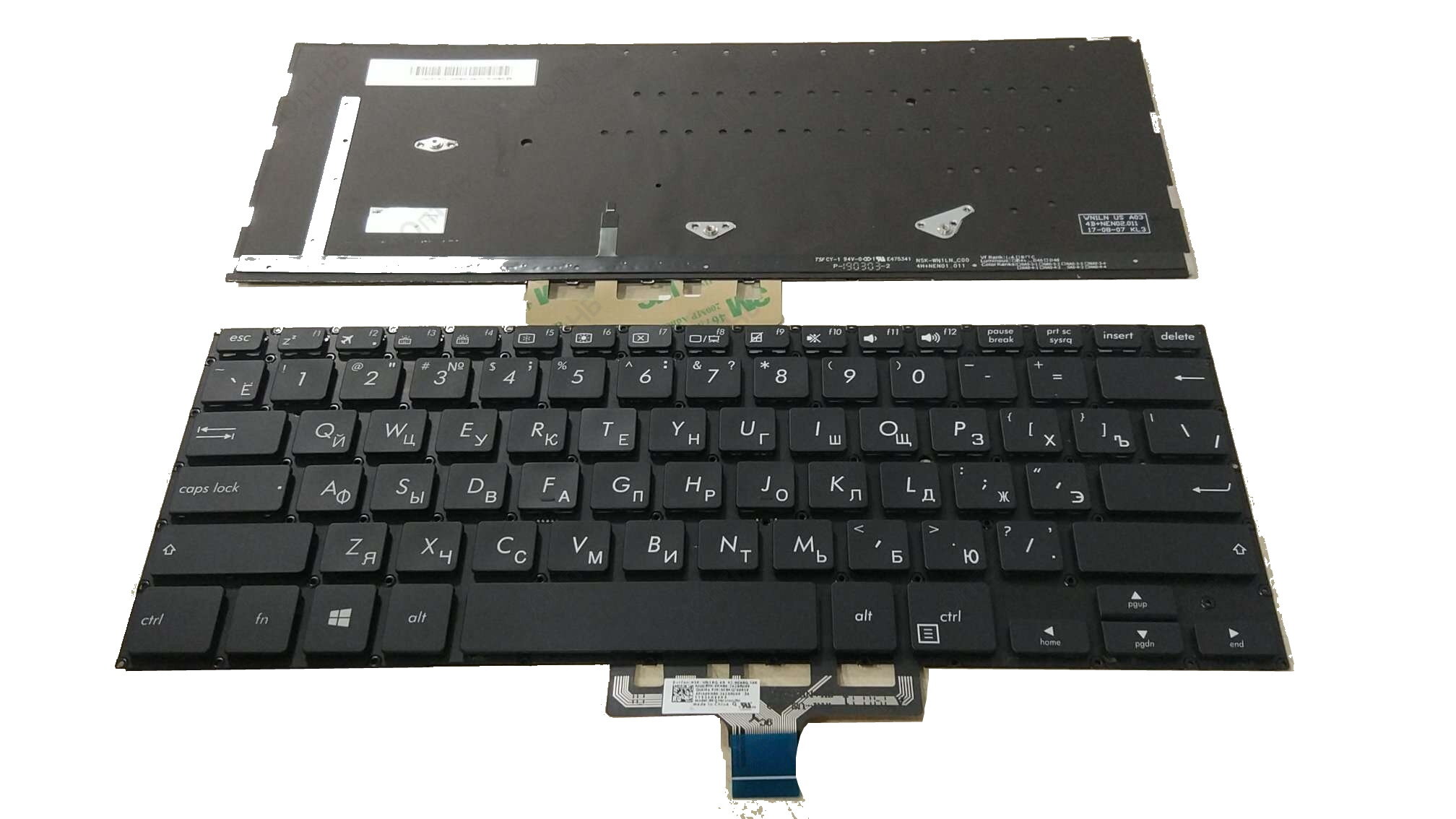 Клавиатура для ноутбука Asus ZenBook Flip 14 UX461 UX461UN UX461UA UX461U черная с подсветкой