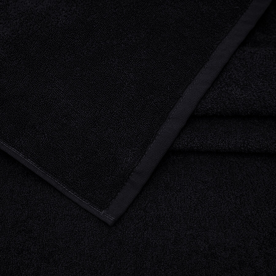 Полотенце махровое 70x140 моно цвет черный - фотография № 2
