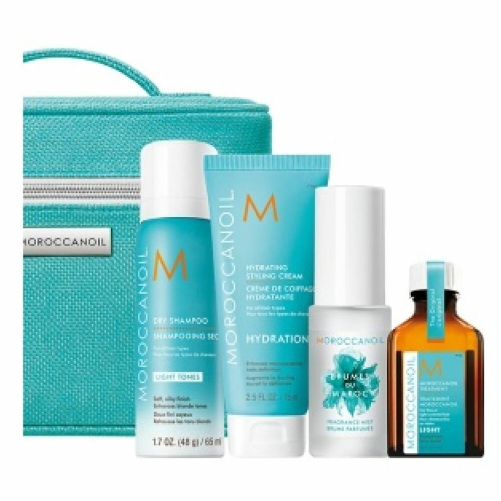 MOROCCANOIL Дорожный набор для светлых волос (масло, сухой шампунь, крем для укладки, мист парф.)
