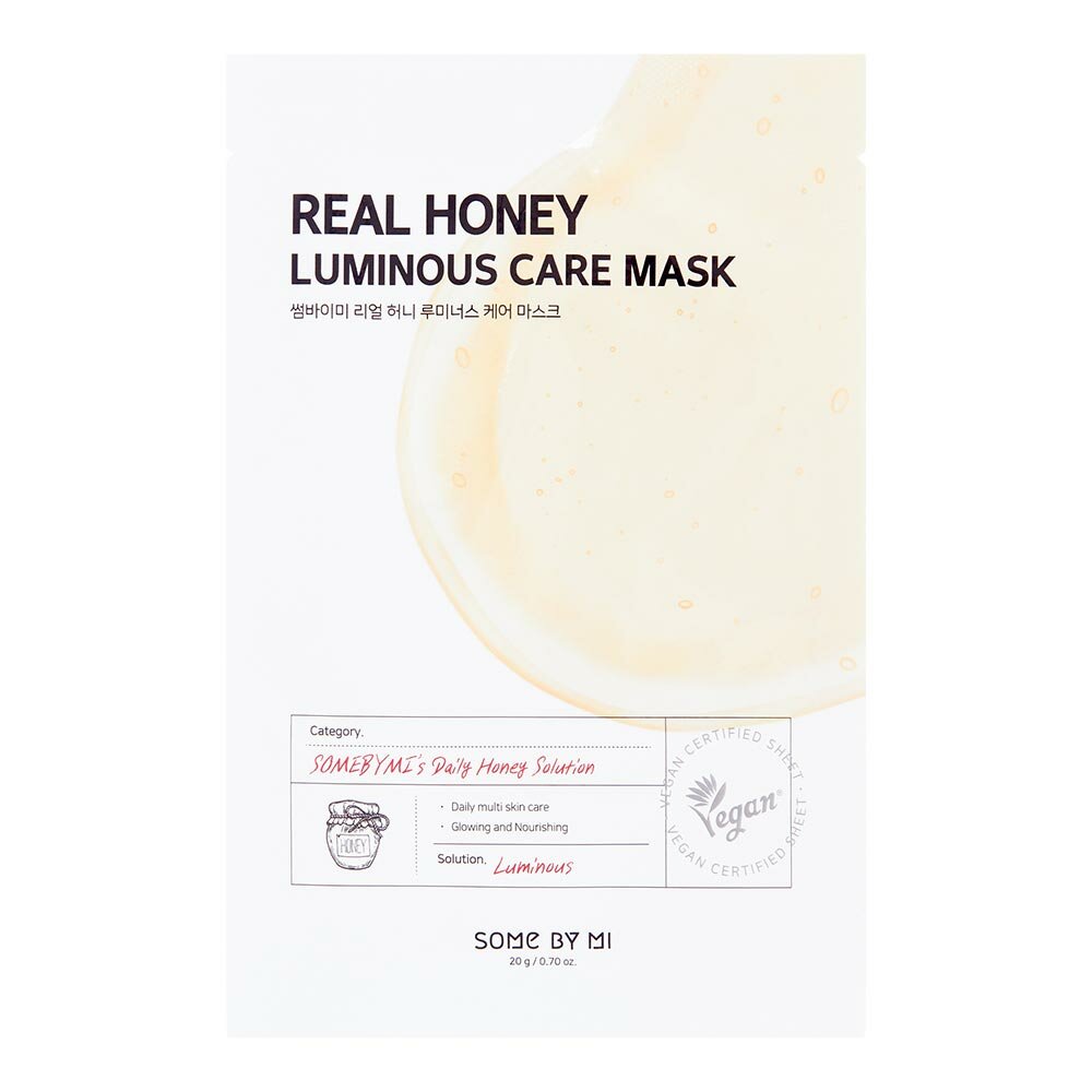 SOME BY MI REAL HONEY LUMINOUS CARE MASK Тканевая маска для лица с мёдом