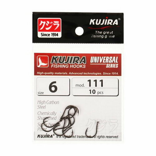 фото Крючки universal 111, цвет bn, № 6, 10 шт. kujira