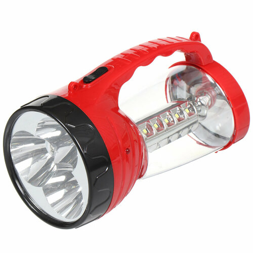 фото Фонарь ручной, встр акк, зар от сет220в, пластик, 3+18 led