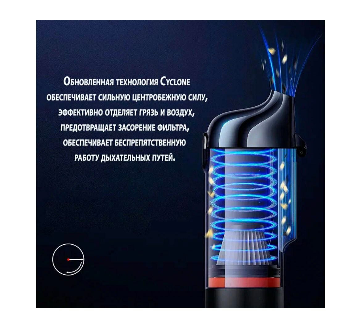 Портативный беспроводной автомобильный пылесос Baseus A5 Car Vacuum Cleaner, с силой всасывания: 16000 PA — фото 14