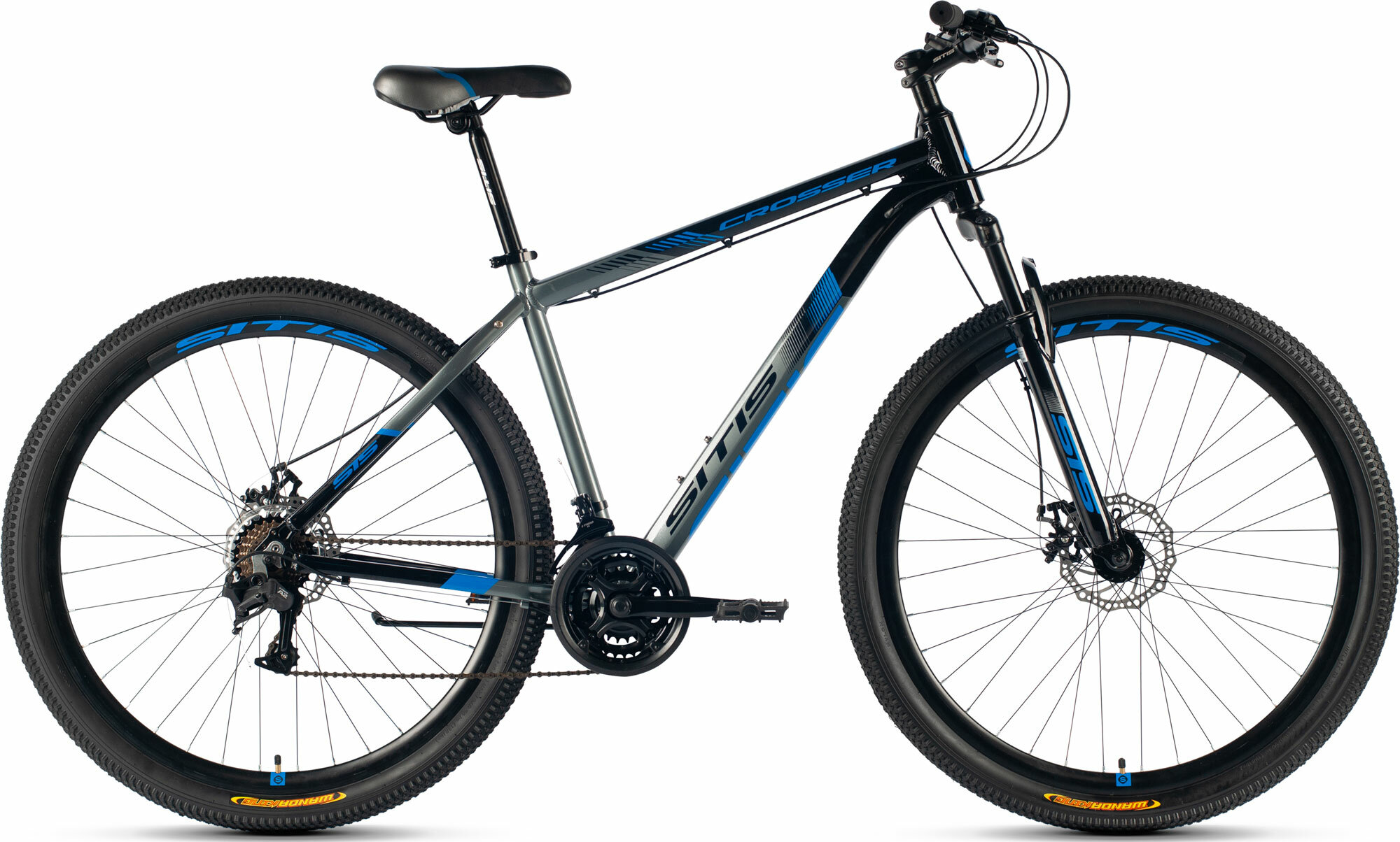 Велосипед SITIS CROSSER SCR29MD 29" (2024) Black-Grey-Blue, размер рамы 19