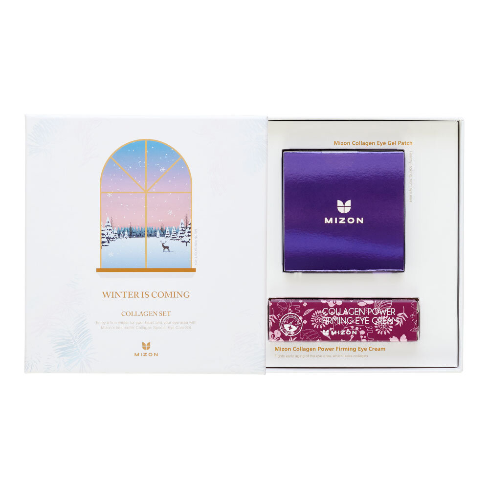 MIZON WINTER IS COMING COLLAGEN SET Набор: Коллагеновый крем для глаз, Патчи под глаза гидрогелевые с коллагеном