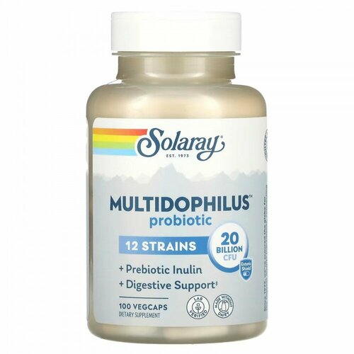 Solaray, Multidophilus Probiotic, пробиотик, 20 млрд КОЕ, 100 вегетарианских капсул VegCaps