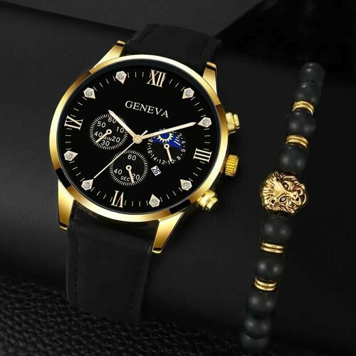 фото Наручные часы, золотой, черный time lider