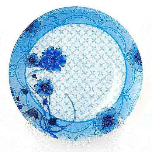 Тарелка столовая мелкая House & Holder «Blue Flowers», D=25 см