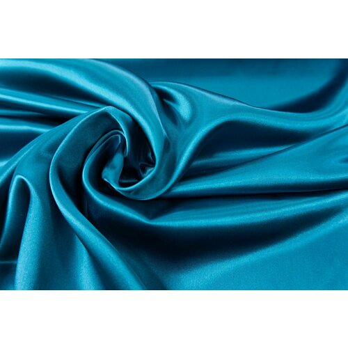 Ткань Атлас синий морской. Ткань для шитья