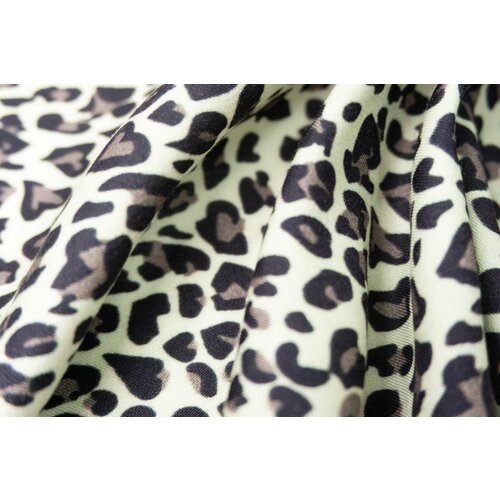 Ткань Вискоза сатин леопард Миролио. Ткань для шитья