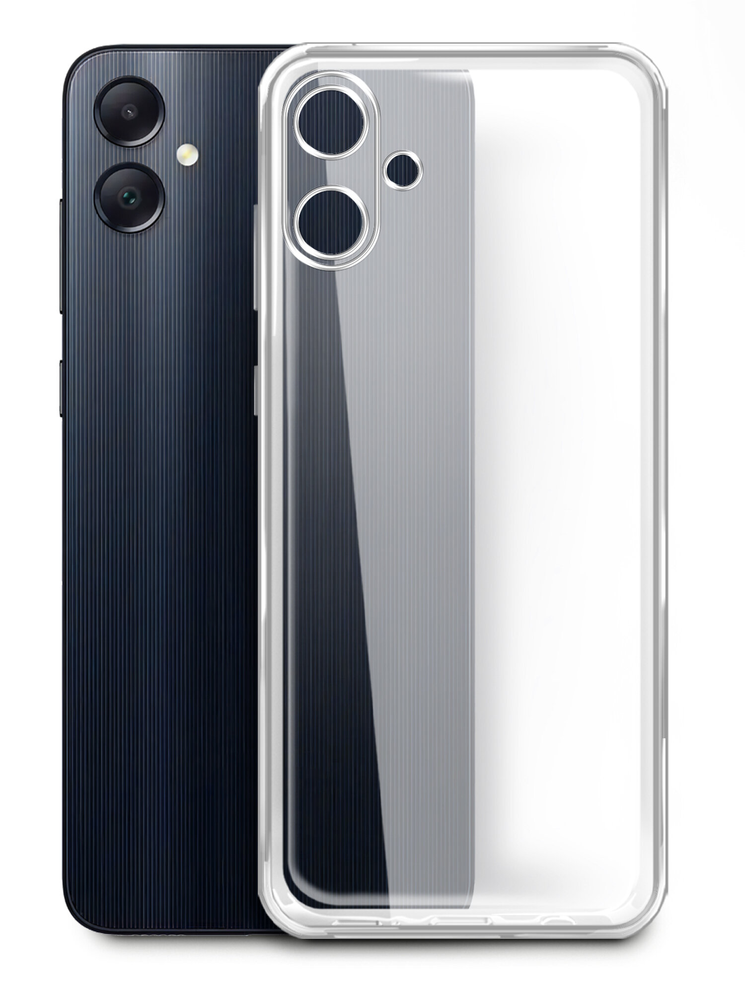 Чехол на Samsung Galaxy A05 (Самсунг Галакси А05), прозрачный силиконовый с защитой (бортиком) вокруг камер, Brozo