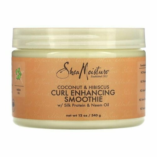 SheaMoisture, Смузи для локонов с шелковым протеином и маслом нима, кокосом и гибискусом, 340 г. Эссенция для волос. Концентрат