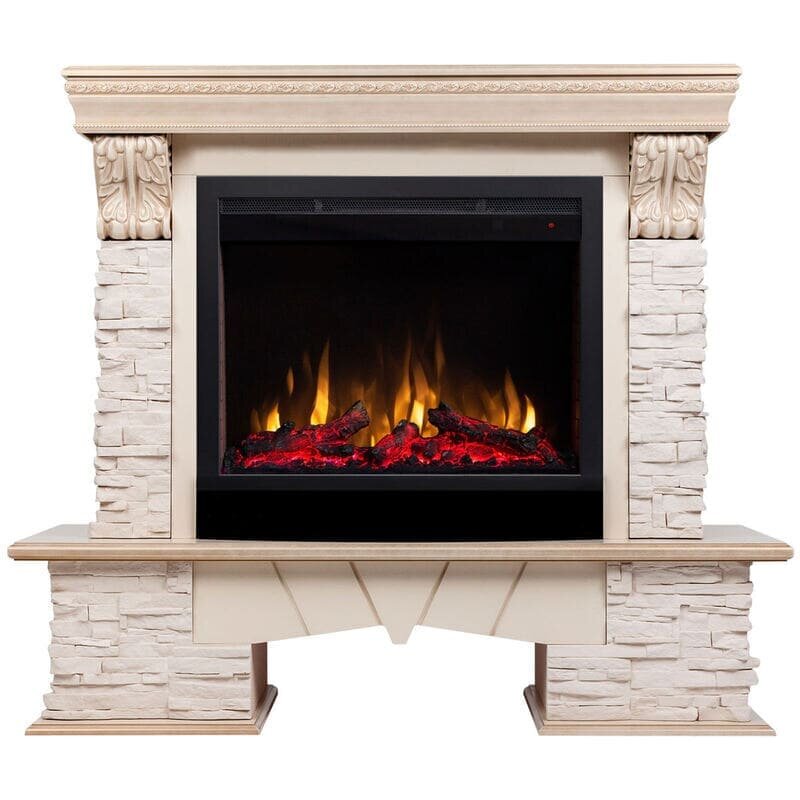 Камин RealFlame Rockland Lux 25/255 WT с очагом Saphir 255
