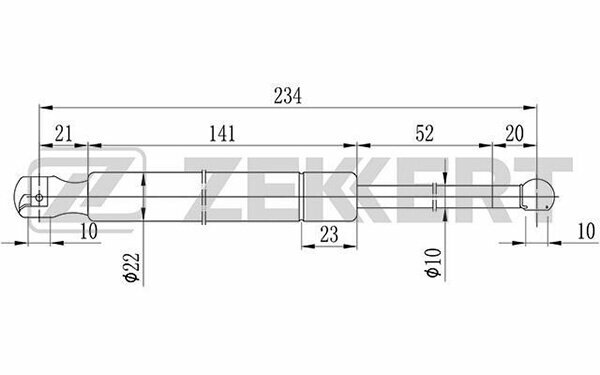 Амортизатор капота Mercedes M (163) 98- Zekkert