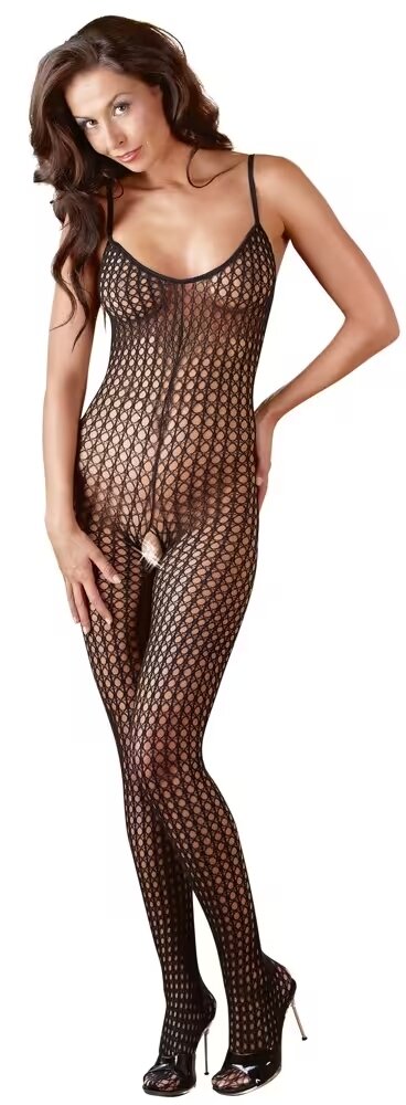 Боди-комбинезон MandyMystery, сетка с доступом, черный XL/2XL