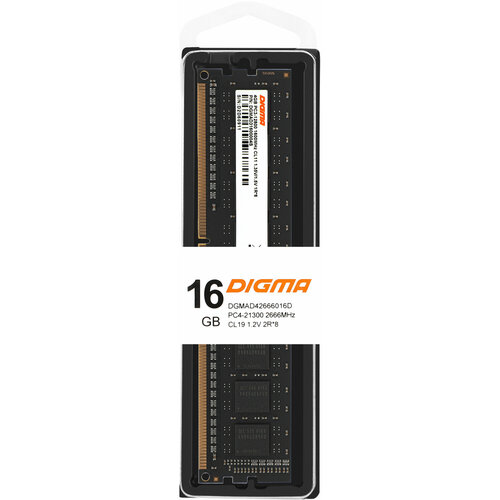 Модуль памяти DIGMA DDR4 16Gb 2666MHz DGMAD42666016D 433300₽