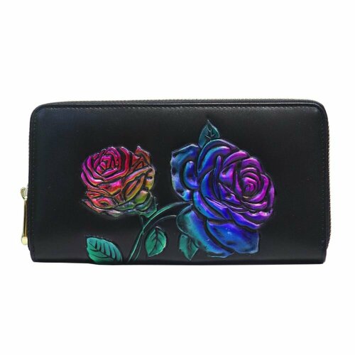 фото Кошелек lasfero, фактура гладкая, черный