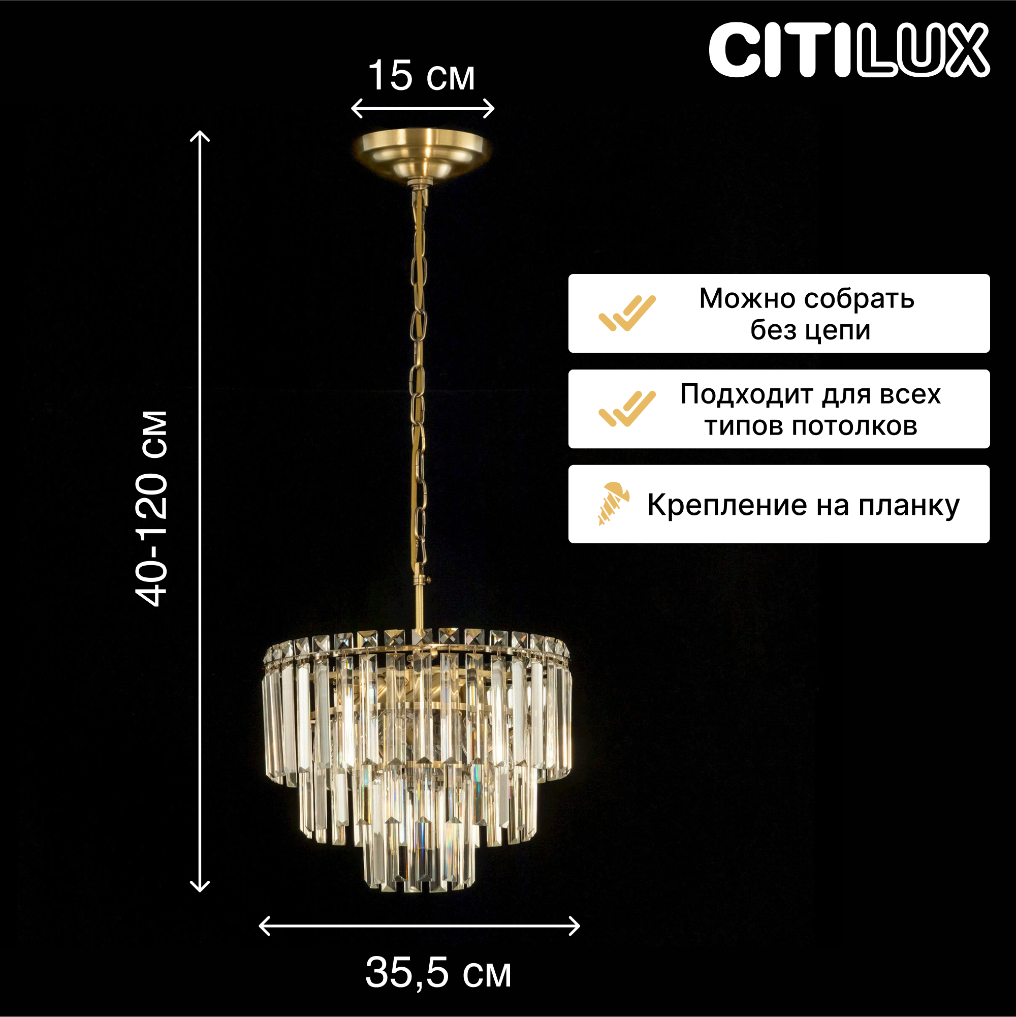 Люстра Citilux ФОНДА CL303163 - фото №2