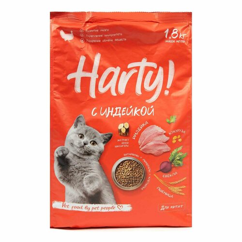 Корм для котят Harty 1.8кг с индейкой сухой