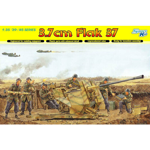 09593 trumpeter сзу l4500a с орудием 3 7cm flak 37 1 35 Сборная модель 37-мм автоматическая пушка Flak 37 (1/35) 6483 Dragon