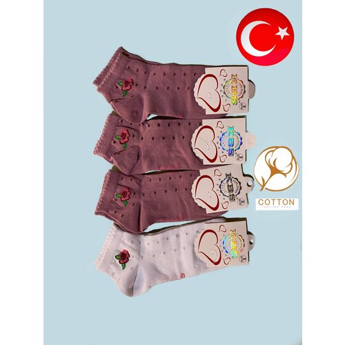 фото Носки donella 4 пары, размер 9, голубой, белый