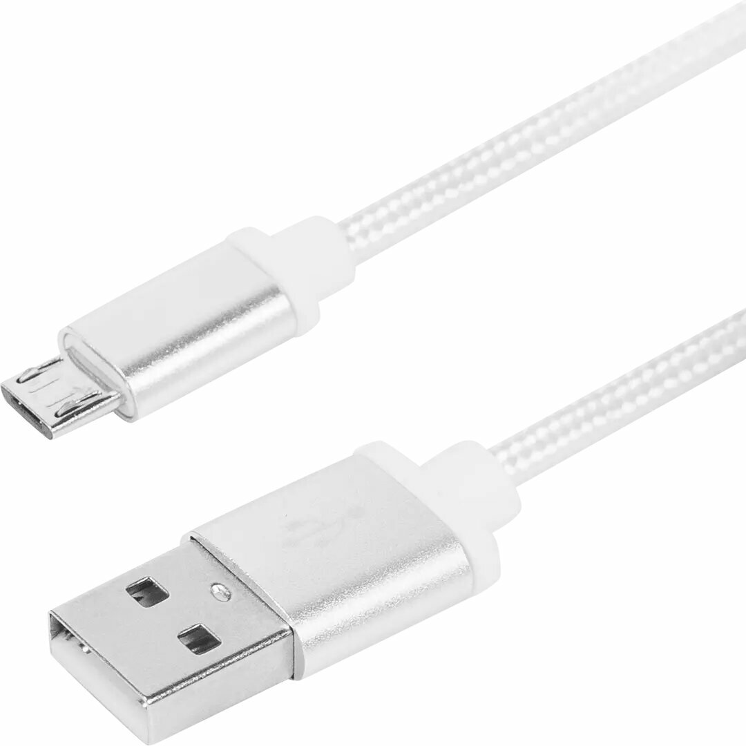 фото Кабель Oxion USB-micro USB 1.3 м 2 A цвет белый
