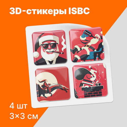 3D-стикеры ISBC Новый год; Плохой Санта, 4 шт, арт. 006-51543