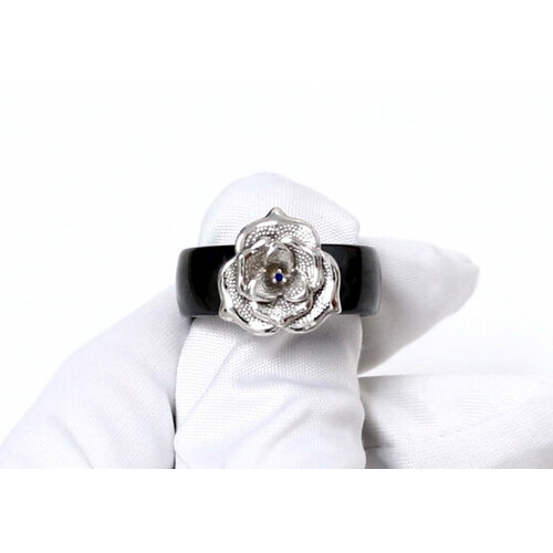 фото Кольцо diamant online, серебро, 925 проба, сапфир синтетический, керамика, размер 19, темно-синий