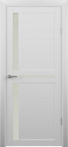 Межкомнатная дверь (дверное полотно) Albero Кельн Эко-Шпон / Кедр снежный / Стекло мателюкс 60х200