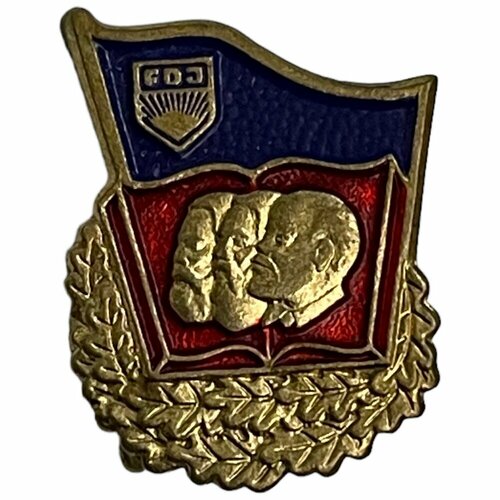 Знак Союз свободной немецкой молодежи Германия (ГДР) 1971-1990 гг. знак гдр берлин штази гдр 1971 1990 гг зеленый