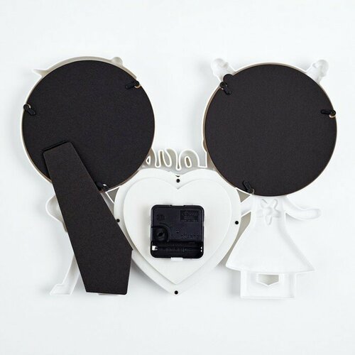 Часы настольные с фоторамками Love плавный ход d-105 см 15 х 15 см 1090₽