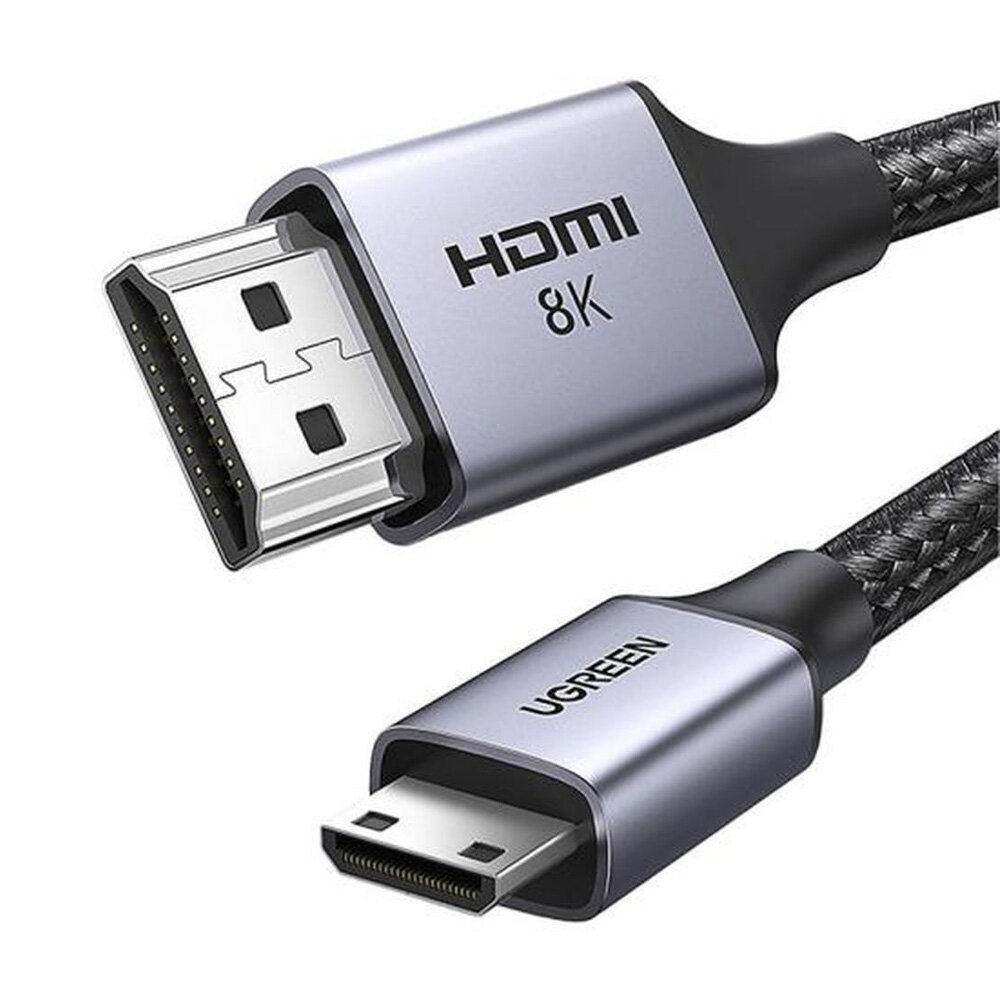 фото Кабель UGREEN HD163 (15514) Mini HDMI to HDMI 8K Cable. Длина: 1м. Цвет: черный