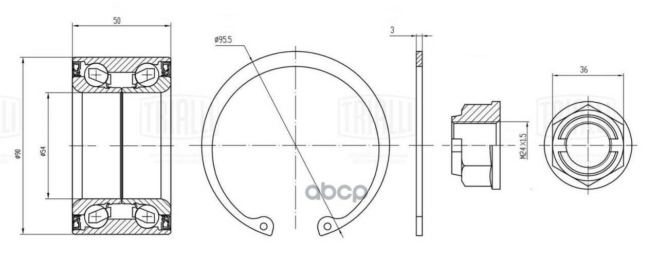 Подшипник Ступицы Задней Mercedes Ml W164 (05-) Комплект (Trialli) (Cs 1594) Trialli арт. CS1594