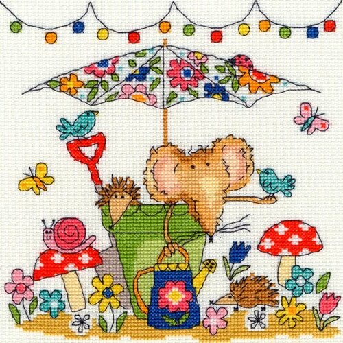 Набор для вышивания Bothy Threads "Garden Mouse", канва, мулине