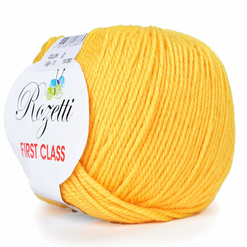 фото Пряжа rozetti first class. 50% мериносовая шерсть, 50% микрофибра, 50гр/115м, (149-11 желтый) 1 упаковка (10 мотков)
