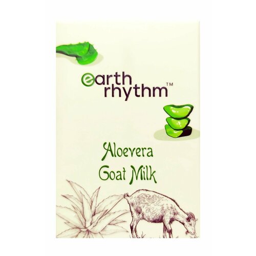 Мыло для тела с алоэ вера и козьим молоком Earth Rhythm Aloe Vera Gel Goat Milk Soap 593₽
