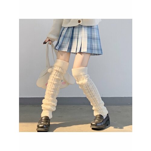 Гетры , размер OneSize, белый, экрю повседневные зимние гетры подходящие цвета длинные стильные женские гетры карамельных цветов женские вязаные носки носки для ног 1 пара