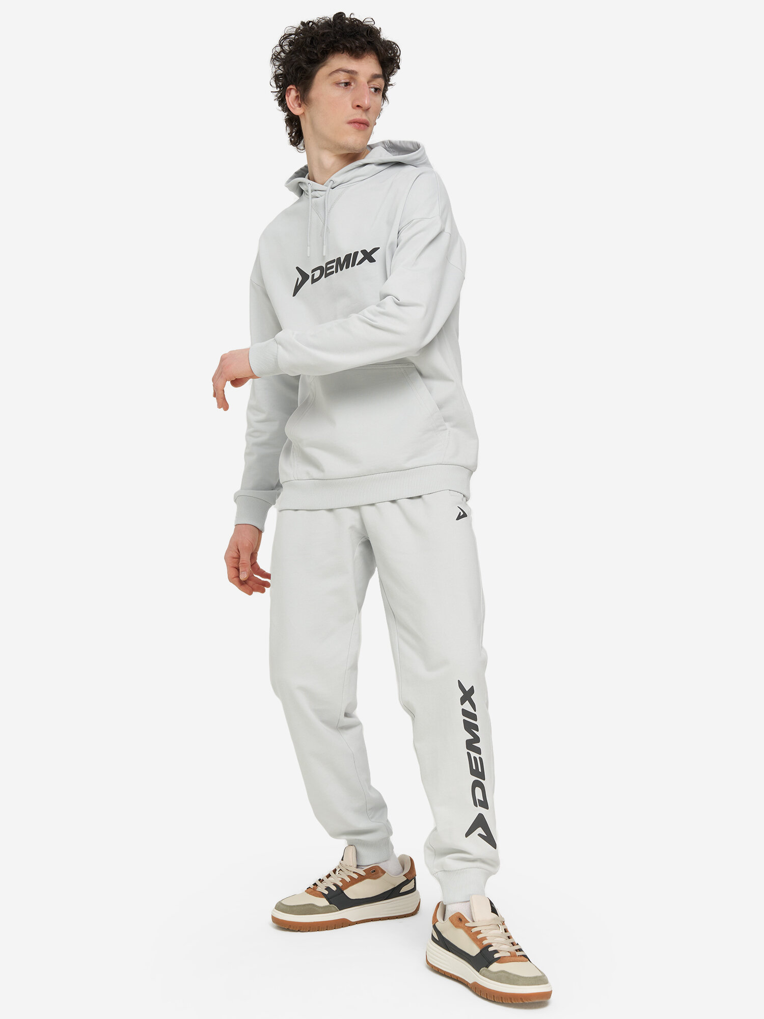 Худи Demix M D Best Basic Folded Solid Hooded Sweatshirt, размер 52, , светло-серый — фото 1