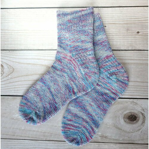 фото Носки , размер 39-40, голубой, розовый мастерская artisan