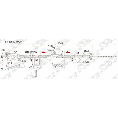 Трос Ручника Ns Blueberd Sylphy G10, Sunny B15, Almera N16, Qg# 2Wd -Rh Sat арт. ST-36530-4M400