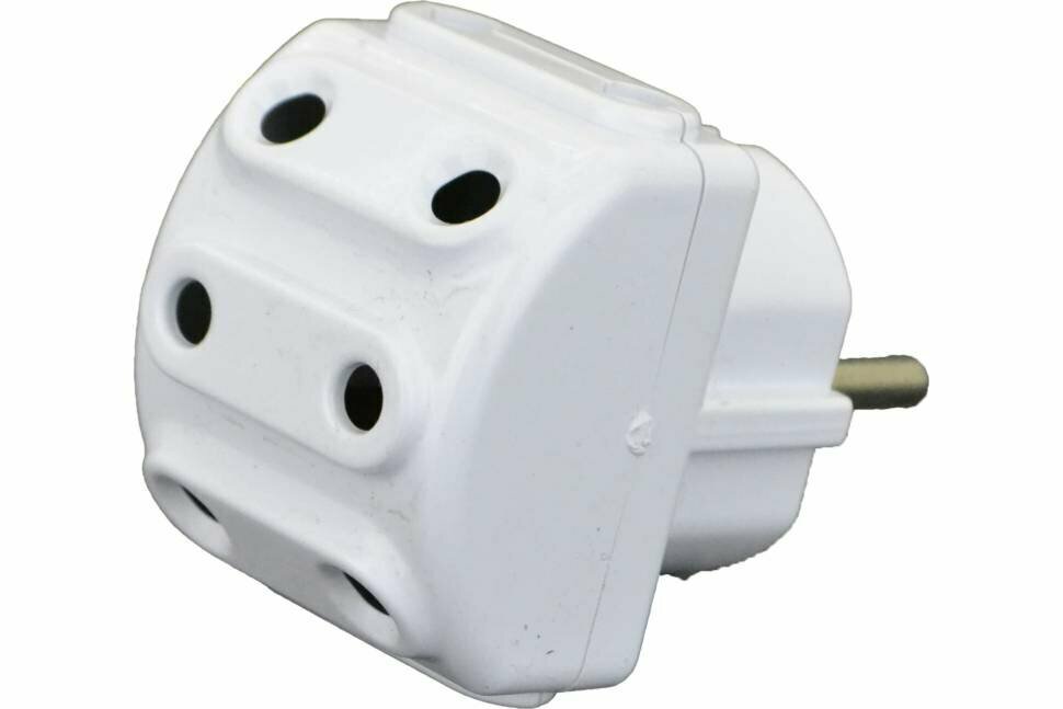 фото Разветвитель AY-KA 5 гнезд 10А 250В без заземления, белый 7714300