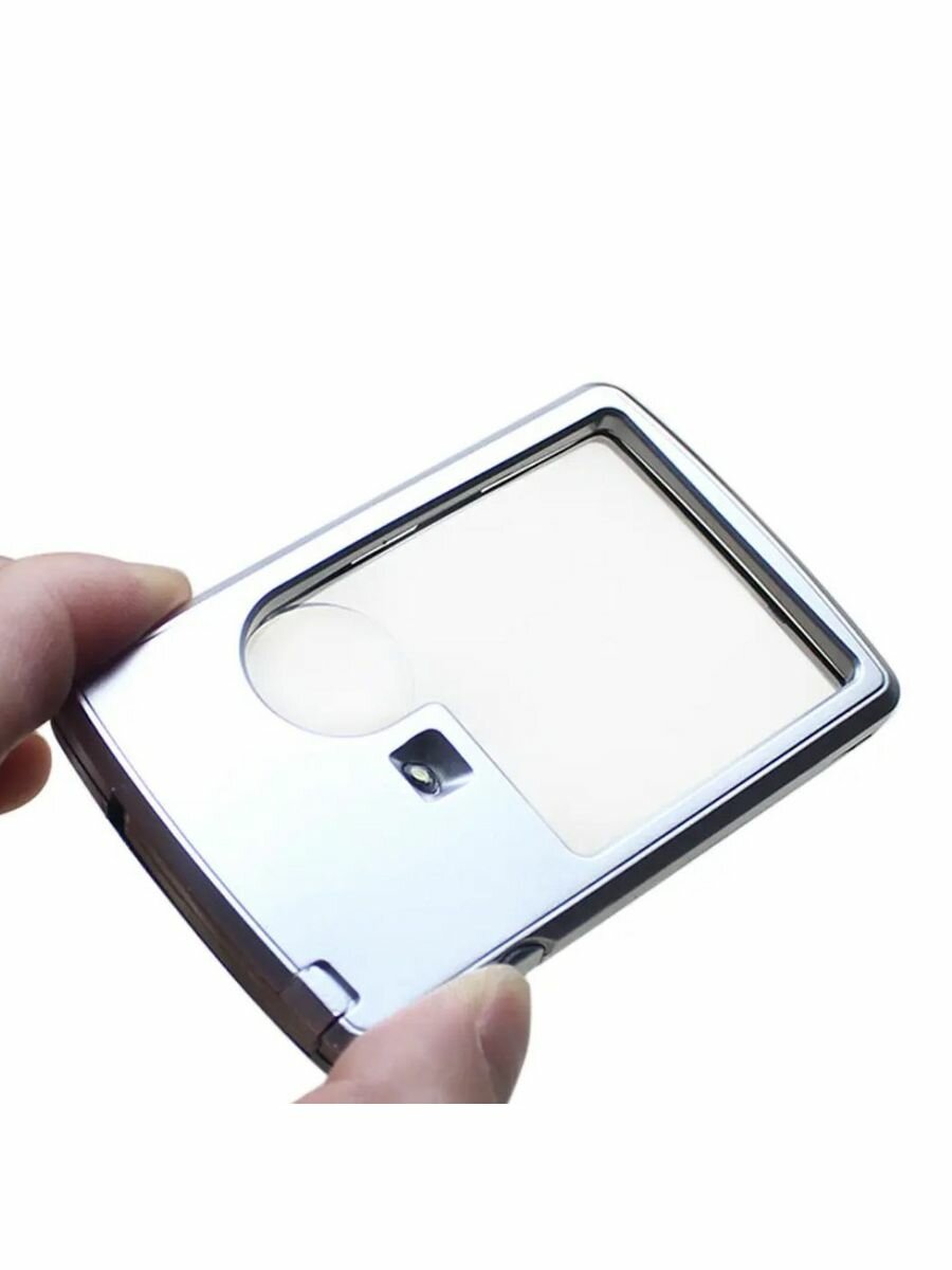 Лупа карманная с чехлом 3х 6х, с подсветкой — фото 1