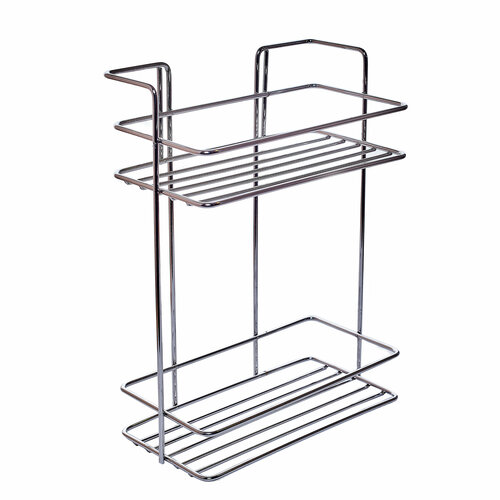 Полка для ванной из нержавеющей стали AISI 304,2-х ярусная, форма прямоугольная , 30х20х11 см