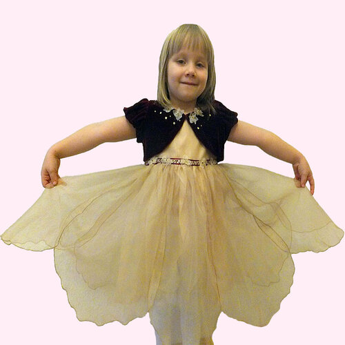 Платье для танцев , размер 92, бежевый