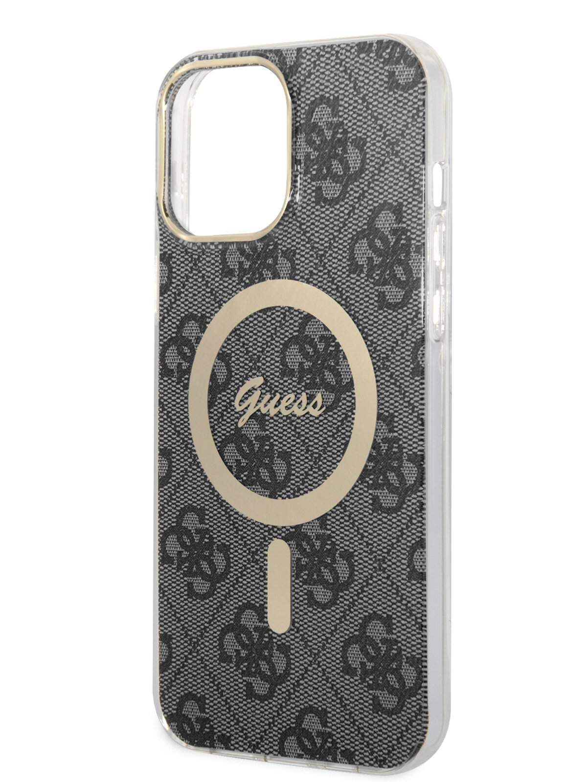 Guess для iPhone 13 Pro Max чехол MagSafe PC/TPU 4G Hard Black/Gold