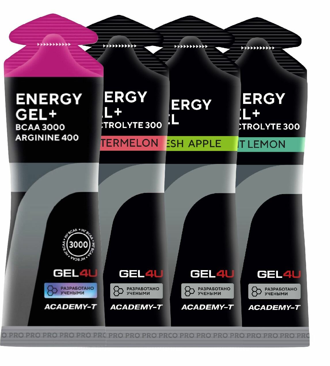 Гель питьевой GEL4U Energy Gel 4 х 60 г, 4 вкуса