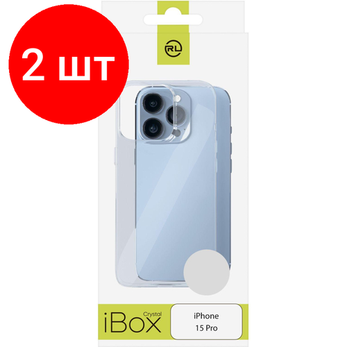 Комплект 2 штук, Чехол накладка силикон Red Line iBox Crystal для iPhone 15 Pro чехол накладка red line ibox case magsafe для смартфона iphone 14 pro пластик силиконовые края прозрачный ут000032408